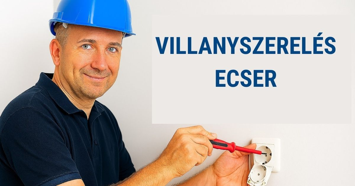 Tóth Zoltán villanyszerelő Schneider Asfora konnektort szerel Ecseren
